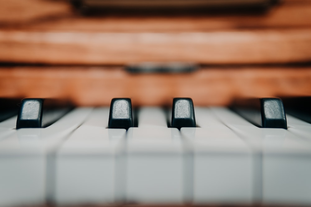  Close-up shot of piano keys