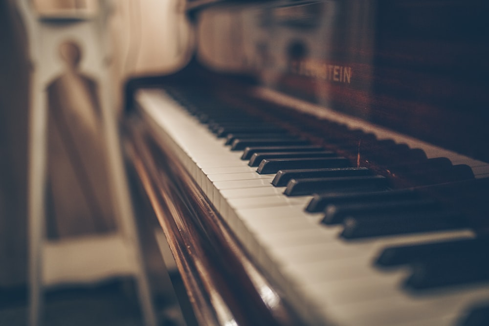 An old restored wooden piano
